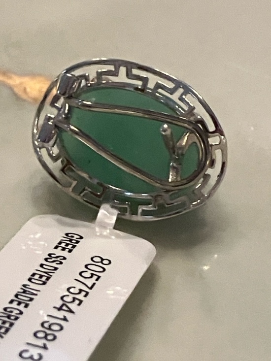 Jewelry - Jade and Sterling Silver Greek Key Earrings- Pierced NWT